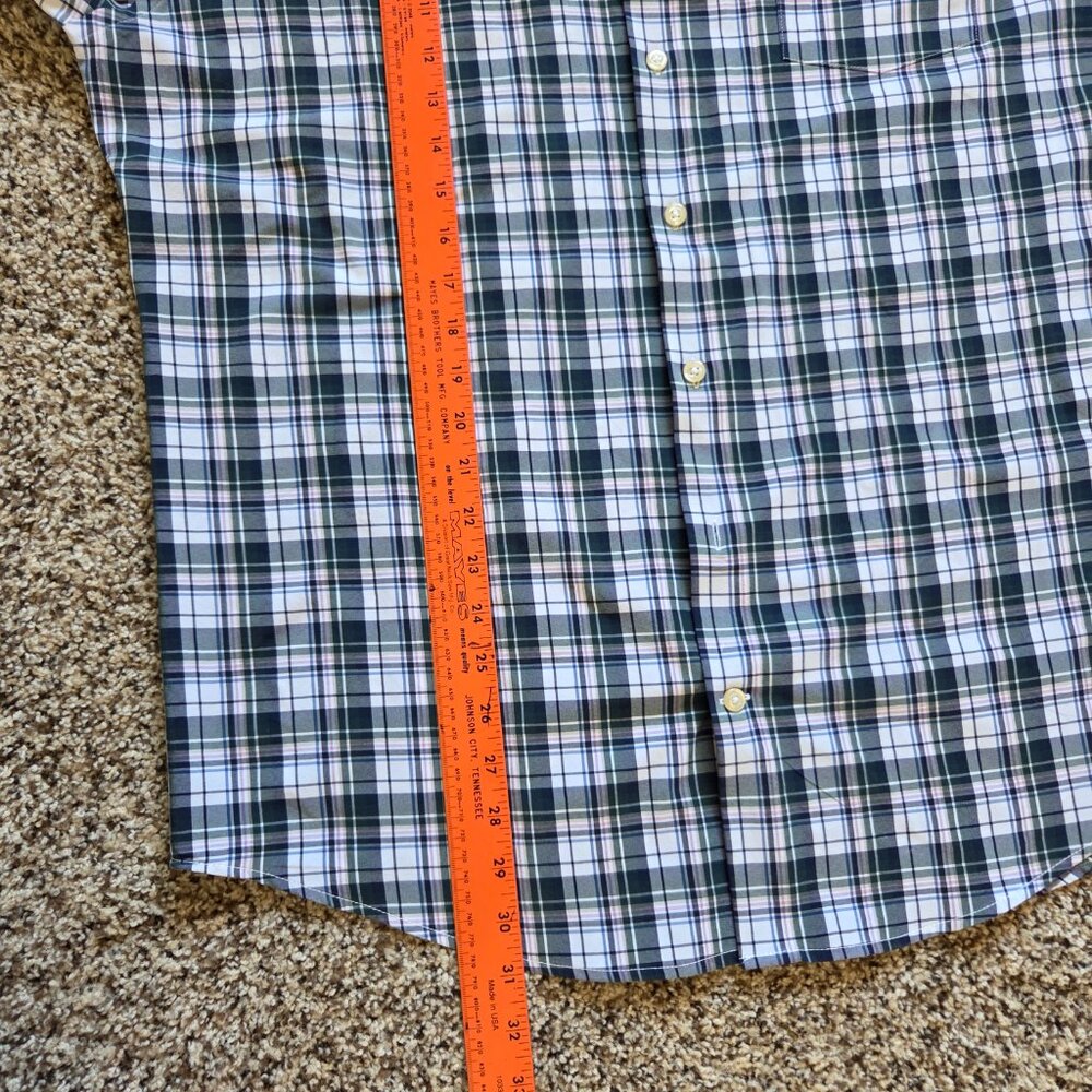 Peter Millar Men’s Summer Comfort Button Down Blue Plaid Large Stretch‎ Preppy - Picture 5 of 6